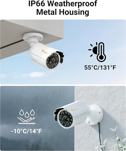 Anlapus 1080P HD Hybrid 4-in-1 Security Camera Outdoor, Night Vision, IP66 Weatherproof, TVI/CVI/AHD/CVBS CCTV Bullet Camera for 1080P/5MP/4K Analog Surveillance DVR System