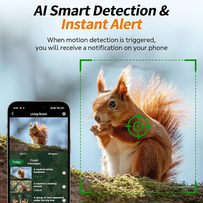 4G LTE Cellular Trail Camera, 2.5K 360° Live Feed with SIM Card Included