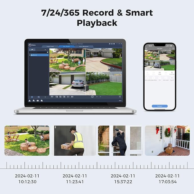 Hiseeu 4K PoE Security Camera System, 4Pcs 5MP IP Security Cameras Outdoor