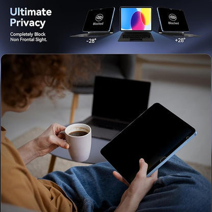 Privacy Screen Protector Compatible With iPad 10th 2022 10.9" & iPad 11th A16 2025 11", Anti Glare Blue Light Spy Filter Private, High Sensitive Bubble-Free Easy Install Black Security Screen Shield