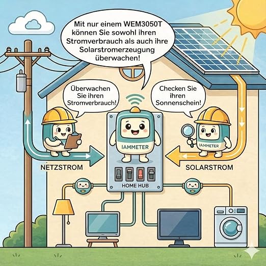 WEM3080T-500A Three-Phase Wi-Fi Energy Meter, 500A CT Industrial Power Monitor, High-Accuracy Solar & Grid Energy Monitoring, DIN Rail, Cloud + App + API Integration