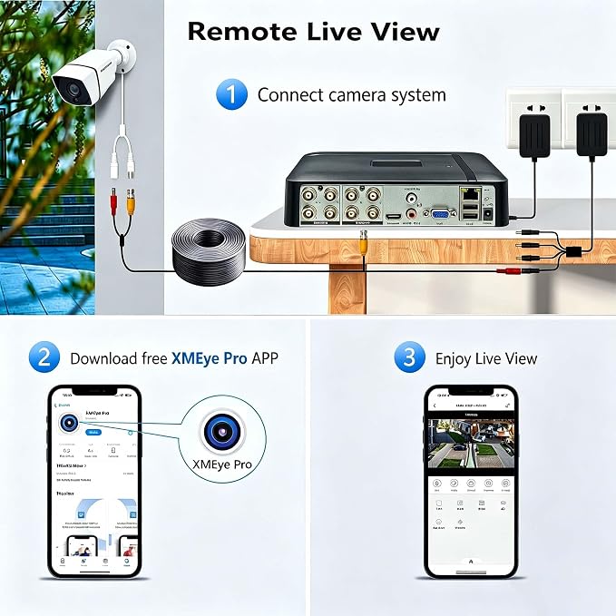 8CH H.265+ 3K Lite Home Security Camera System with AI Face/Vehicle Detection, 4 x 1920TVL 2MP Metal IP67 CCTV Surveillance Cameras Outdoor Indoor,DVR Kits 500GB Hard Drive