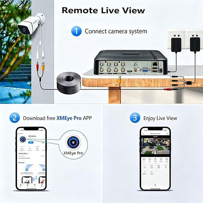 8CH H.265+ 3K Lite Home Security Camera System with AI Face/Vehicle Detection, 4 x 1920TVL 2MP Metal IP67 CCTV Surveillance Cameras Outdoor Indoor,DVR Kits 500GB Hard Drive