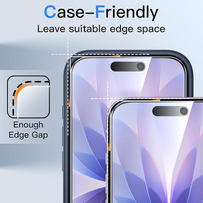 JETech Privacy Screen Protector for iPhone 17 6.3-Inch, Anti-Spy Tempered Glass Film with Easy Installation Tool, 2-Pack