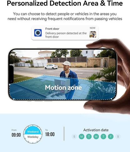 LongPlus 4k Wireless Outdoor Security Camera, WiFi6 Battery Security Camera