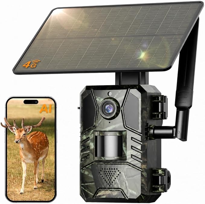 Loatos Trail Camera, 4G LTE Cellular Trail Camera AI Detection 2K Live View