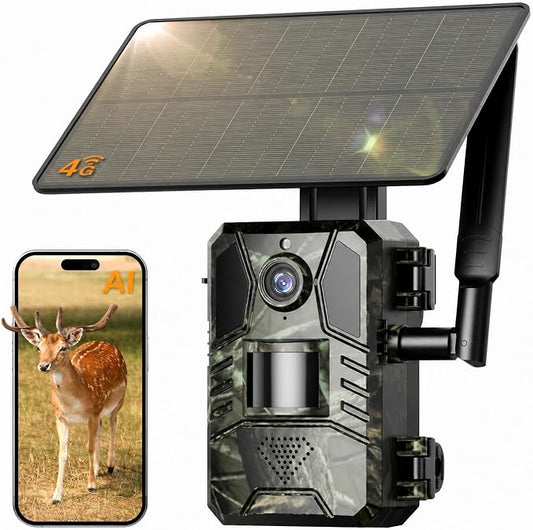 Loatos Trail Camera, 4G LTE Cellular Trail Camera AI Detection 2K Live View