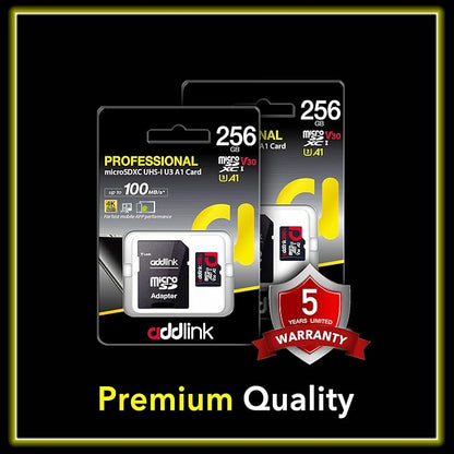 addlink 256GB 2-Pack Micro SD Card, Gaming Plus MicroSDXC Memory Card for Nintendo-Switch 1 A2 V30 for Smartphone, Action Camera 100MB/s UHS-1 U3 V30 C10 4K A2 with Adapter (ad256GBMSXU3AX2)