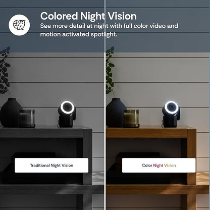 Luna 2K Indoor Cameras for Home Security, 2.4GHz & 5GHz WiFi, 360-Degree Pan-Tilt, Built-in Spotlight, Human Auto Tracking, Siren, Pet/Dog/Baby Camera with Phone app, Black (2026 Upgrade Version)