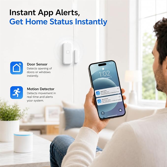 GEN 2 Wireless Home Security System, 16-Piece DIY Alarm Kit for House & Apartment, WiFi & 4G Touchscreen Hub, Door Sensors, Motion Detectors, App Alerts, 120dB Wired Siren, No Monthly Fee