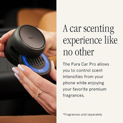 Pura Car Pro - Smart Fragrance Diffusion - Rechargeable & Cordless Fragrance Diffusion - Portable Smart Car Diffuser with USB-C Cable - Start & Stop Accelerometer Detects Motion - Diffuser Only