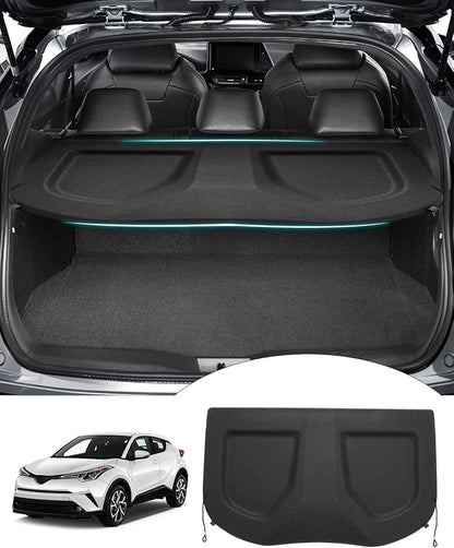 Powerty Cargo Cover for Toyota C-HR 2018-2022 Accessories Trunk Security Shield Shade CHR Trunk Cover Black (Can Withstand The Load)