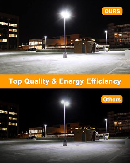 480V LED Parking Lot Light 150W/120W/90W 22500LM ETL Listed Flood Lights with Photocell, Adjustable Slip Fit Mount 5000K IP65 Commercial Security Area Light AC277-480V for Street Roadway