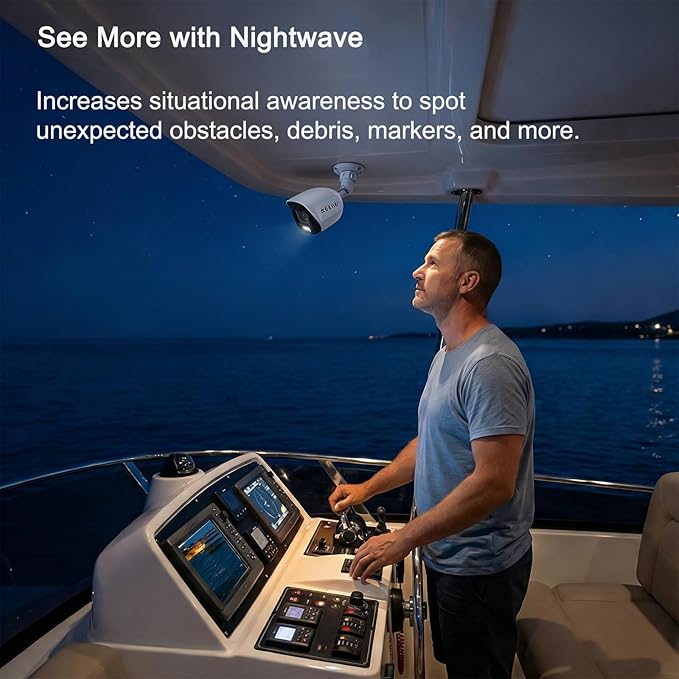 YEOIZO Marine Analog Camera, Night Vision Security Camera for Yacht, Ultra-Low Light Night Sailing Camera for Boat