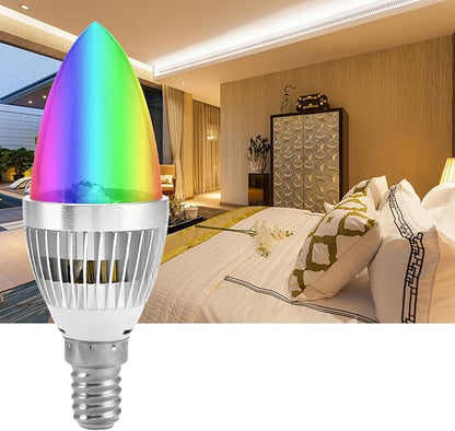 Cocoarm RGB Candle Light, E14 Led Bulb Color Changing Smart Bulb with Remote Control for Mood Lighting Corridors, Hotels, Bar, Cafe (E14 Transparent Cover)