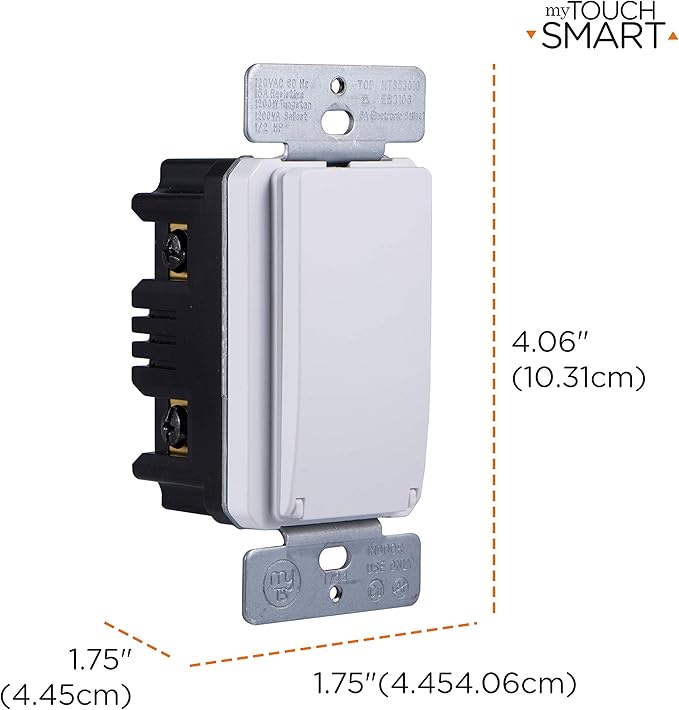 myTouchSmart 33861 LE One in-Wall Digital Timer, Push Door Switch, Backlit LED Screen, 8 Custom On/Off Times, Countdown Mode, Daily/Weekly Set, Off & Countdown