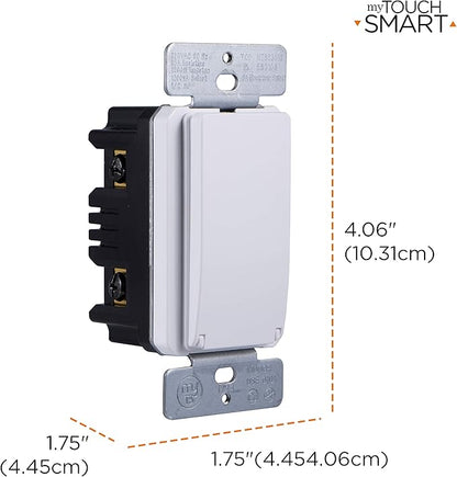 myTouchSmart 33861 LE One in-Wall Digital Timer, Push Door Switch, Backlit LED Screen, 8 Custom On/Off Times, Countdown Mode, Daily/Weekly Set, Off & Countdown