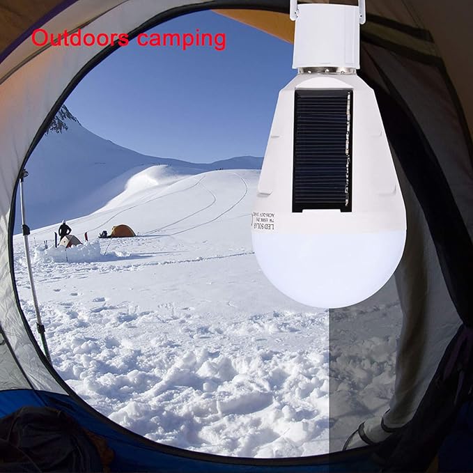 Ymiko Led Light Bulb, Smart Light Bulbs with Portable Design Solar Panel Indoor Outdoor Outdoor Lights for Stable and Bright Lighting (7w)