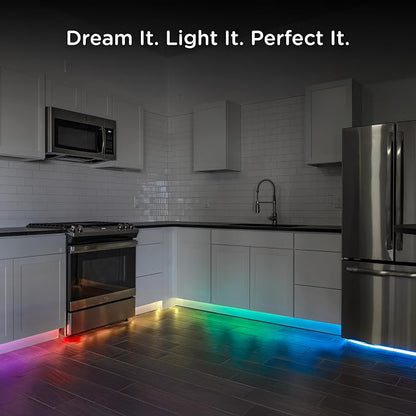 Enbrighten Vibe Spectrum LED Neon Rope Lights, Indoor Smart Light | Color Changing RGBWIC LEDs for Bedroom with Tunable White, Alexa & Google Home Compatible, 16ft, White 83254