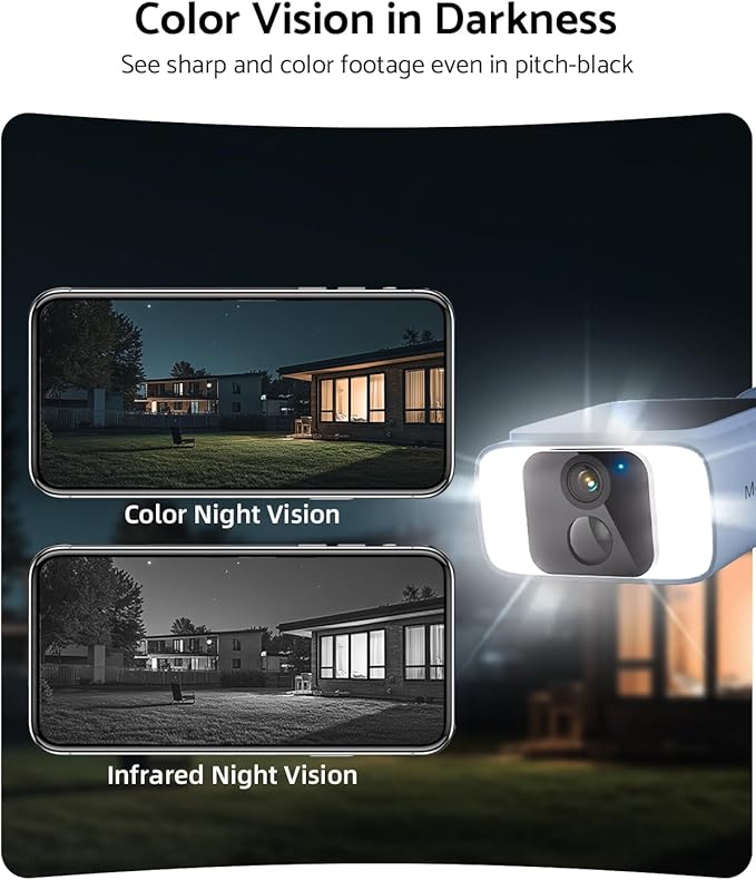 Solar Camera Outdoor Wireless 5G -4MP Outdoor Camera Wireless with Integrated Solar Panel, Color Night Vision, Two-Way Audio