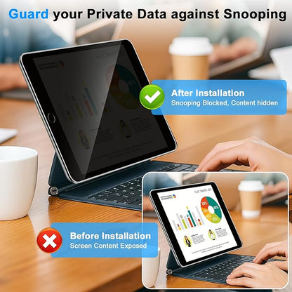 Privacy Screen Protector for iPad 9th Generation 10.2 Inch 2022, Private Tempered Glass Film for iPad 8th/7th Gen 10.2", Touch Sensitive, Anti-Fingerprint, Case Friendly, 1 Pack