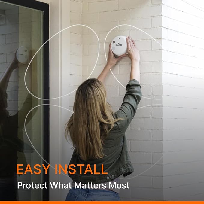 Smart Home Defense System, 3-in-1 Active Deterrent: Pepper Spray, 110dB Siren and Strobe Lights | Wi-Fi and Bluetooth Capability | IP65 Weatherproof | Indoor and Outdoor (White)