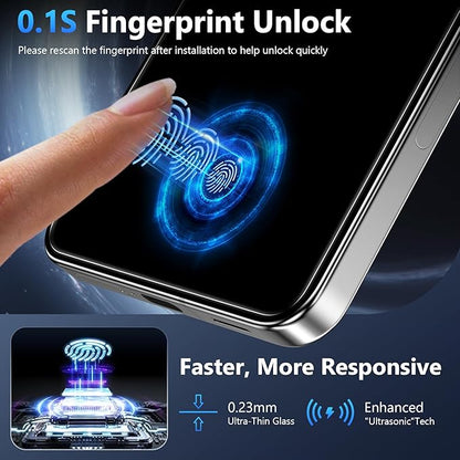 2 Pack for Samsung Galaxy S25 Plus Privacy Screen Protector Tempered Glass, Fingerprint Unlocking, 25° Anti Spy, Full Coverage, Case Friendly, Easy Installation, Compatible with Galaxy S25+