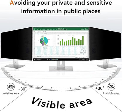 23.8 Inch Computer Privacy Screen Filter for 16:9 Aspect Ratio Widescreen Monitor - Anti Glare Blue Light Filter, Removable Computer Monitor Privacy Shield, Anti-Scratch Screen Protector Film 23.8 in