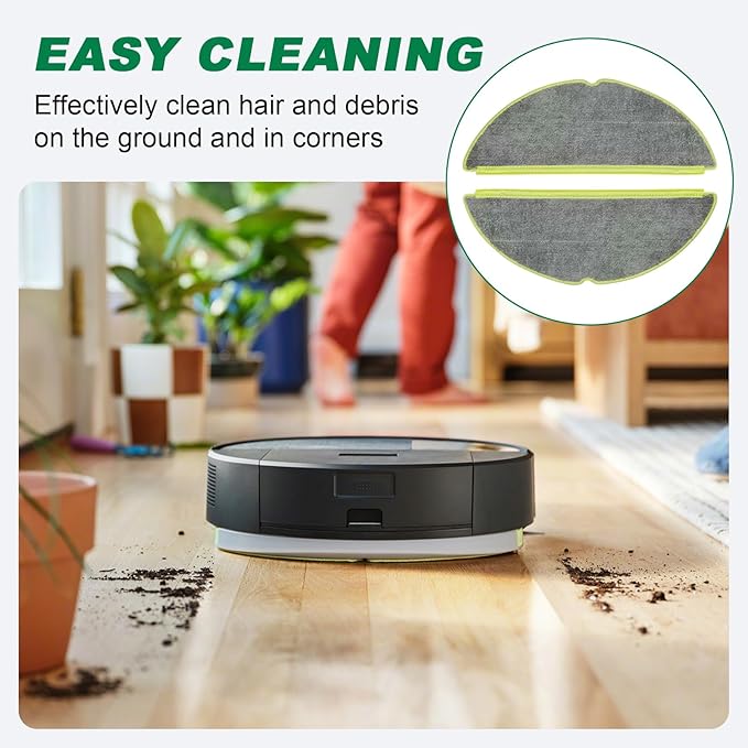 Eagles Washable Mop Pads Replacement Parts Compatible with iRobot Roomba 205 DustCompactor Combo Robot Vacuum Cleaner, 6-Pack