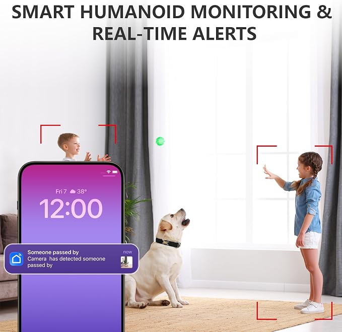 2K Wireless Clock Camera with Motion Detection, 2.4G&5G WiFi, Mobile App Control, Home Security