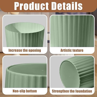 Versatile 2 Gallon Plastic Trash Can - The Compact Bin for Bathroom, Kitchen, or Home Office - Green