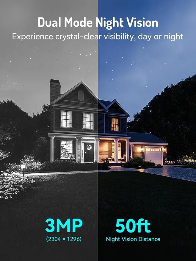 blurams 2Pack Solar Outdoor Camera Wireless, 2K 360° PTZ Security Cameras Wireless Outdoor with Human Auto Tracking, IR/Color Night Vision, Battery Powered, 2.4GHz Only
