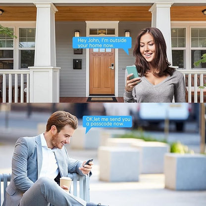 SMONET Front Door Lock Set with Handle, Smart Fingerprint Keyless Entry Door Lock, Deadbolt with App Control, Touchscreen Keypad for Home Airbnb Apartment