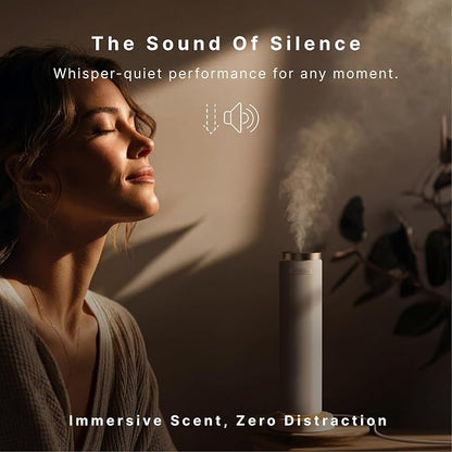 Homedics SereneScent Waterless Diffuser, Cold Air Scent Machine for Home | Diffuser for Large Rooms, App-Controlled Fragrance Diffuser with Timer and Ambient Lights, Beige