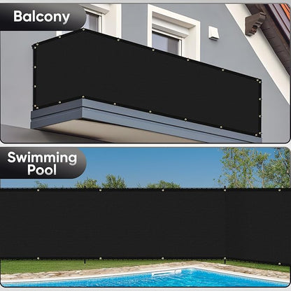 3'X25' Privacy Screen Fence 90% Blockage Heavy Duty Fencing Mesh Shade Net Cover for Wall Garden Yard Backyard Black (We Make Customized)