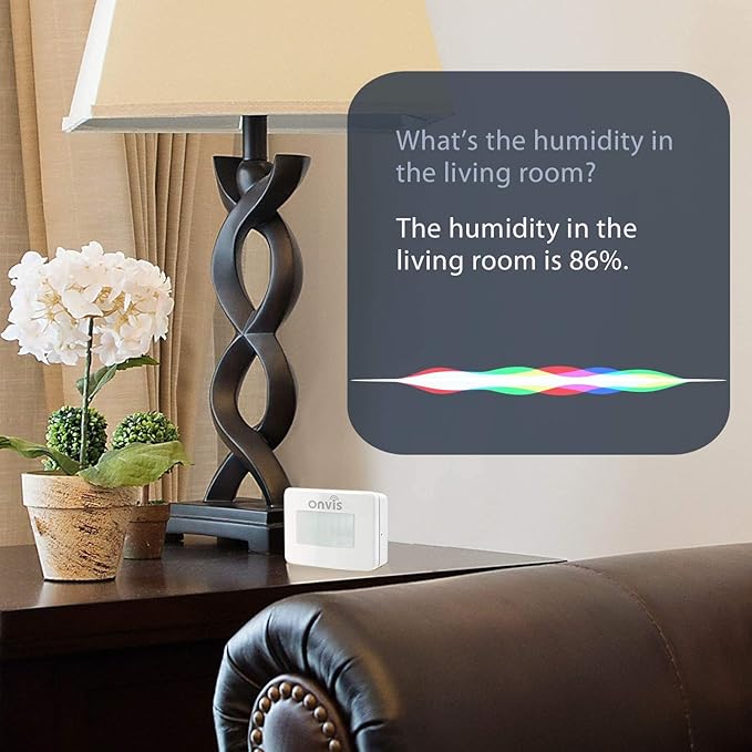 Onvis Smart Homekit Motion Sensor Indoor Humidity Gauge Hygrometer Thermometer Home Automation Trigger Bluetooth No Hub Required…