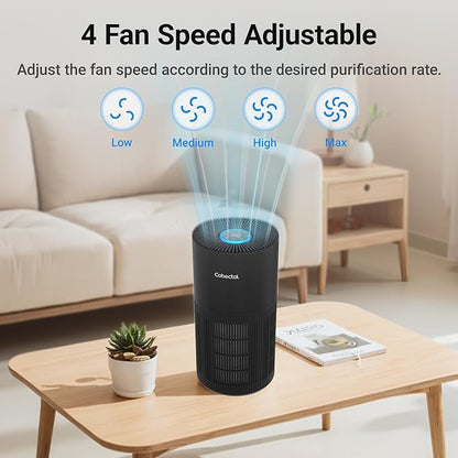 Air Purifiers for Home Large Rooms, Cobectal Air Cleaner with 3-in-1 Filter Covers up to 1650ft², Air Quality Sensor, Aroma Function & Sleep Mode, Pet Air Purifier, Black