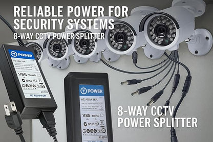 T POWER 12V Charger for Night Owl, Swann Lorex, Samsung, Q-See x 4 & 8 Channel LTE D1 DVR LTE-DVR4-R LTE-DVR8-R Indoor Outdoor Night Vision CCTV Cameras 12V Ac Dc Adapter Charger Power Supply