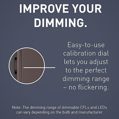 Legrand Radiant 450W Preset Decorator Rocker LED Dimmer Light Switch, with Locator & Screwless Wall Plate for Dimmable LED & CFL Bulbs, Single Pole/3-Way, RH453PWPDB, Dark Bronze, 1 Count