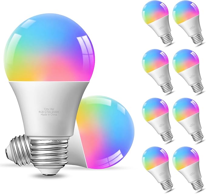 TJOY 10 Pack Smart Alexa Light Bulbs, RGB LED Bulbs Compatible with Alexa &Google Assistant