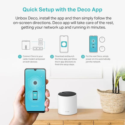 TP-Link Deco X55 AX3000 WiFi 6 Mesh System - Covers up to 4500 Sq.Ft, Replaces Wireless Router and Extender, 3 Gigabit Ports per Unit, Supports Ethernet Backhaul, Deco X55(2-Pack)