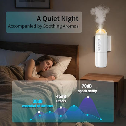 Plug in Waterless Essential Oil Diffuser, Elegant Waterless Scent Diffuser Starter Kit with 24H Smart Timer & Light Sensor, Cover Up to 800 Sq. Ft., Aromatherapy Diffusers for Home, Office, 100ML