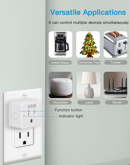 Remote Control Outlet Plug, Wireless Light Switch for Lamps and Household Appliances, 15A Remote Outlet Switch, Expandable, UL Listed, White