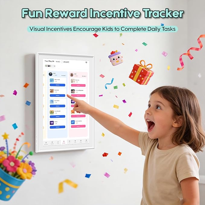 15.6" Smart Digital Calendar, No Subscription WiFi Touch 1080P Wall Planner | Cross-platform WiFi sync with iCloud, Google & Outlook, FHD touch wall family organizer for shared schedules & chore tracking