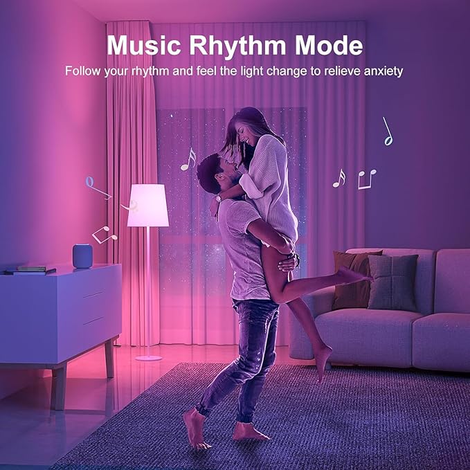 Vinaco A19 Smart LED Bulb 9W 800LM, 60W Equivalent, RGB Color Changing Light Bulb Work with Alexa & Google Assistant, WiFi Bluetooth Light Bulbs E26 Base, Smart A19 Dimmable Light, No Hub Needed