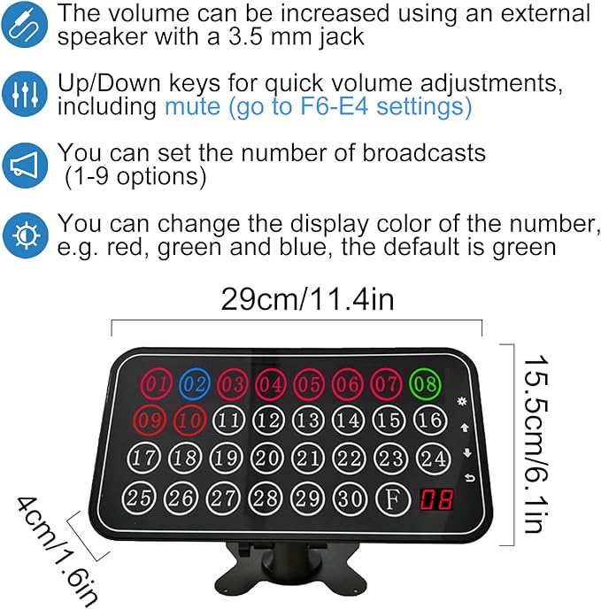Life Alert Care Giver Pager Nurse Call System 30-line Elderly Monitoring 10 Emergency Bathroom Alarm Button for Patients Seniors Disabled SOS Help for Nursing Home Hospital Clinic Restaurant