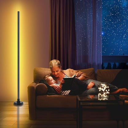 Led Floor Lamp, Corner Lamp Compatible with Alexa, RGB Corner Floor Lamp with Music Sync, 16 Million DIY Colors for Bedroom