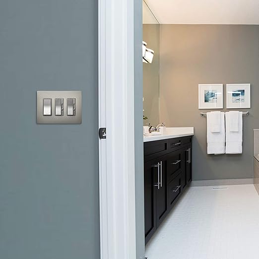 Legrand - Pass & Seymour Radiant 15 Amp Light Switch, 3 Way Light Switch, Brushed Nickel Paddle Rocker Switch, TM873NICC10, 1 Count (Pack of 2)