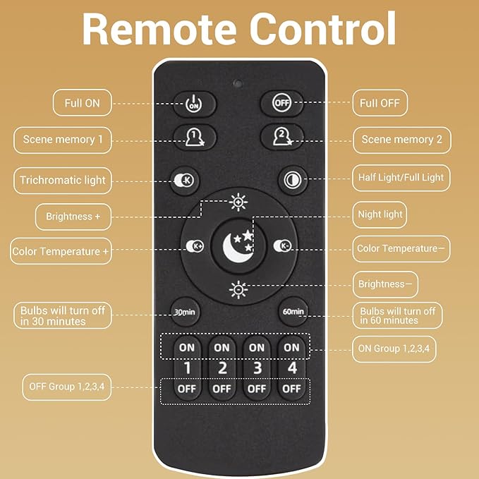 Smart Light Bulbs,Remote Control LED Light Bulb,Vintage Edison Bulbs Remote Control,800LM 6W (60W Equivalent),Dimmable 2700k-6500k,A60A19,E26 Base