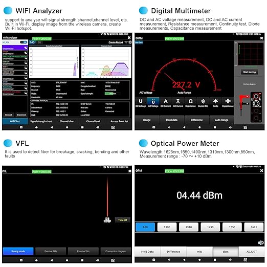 8K 32MP IP Camera Tester with PoE, WANLUTECH CCTV Tester 90W Power Output PoE Camera Test 8MP SDI TVI CVI AHD CVBS Camera Test TDR Cable Test DMM OPM VFL WiFi Network Tools HDMI (X9-MOVTADHS Pro)